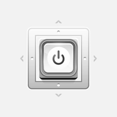 Teknoloji düğmesi, dijital sanat techno kavramı, simge güç