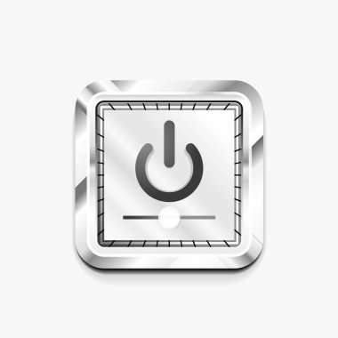 Teknoloji düğmesi, dijital sanat techno kavramı, simge güç