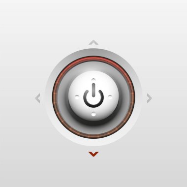 Teknoloji düğmesi, dijital sanat techno kavramı, simge güç