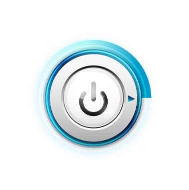 Teknoloji düğmesi, dijital sanat techno kavramı, simge güç