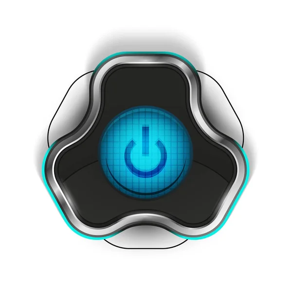 Techno futuristic start power button — Stock Vector