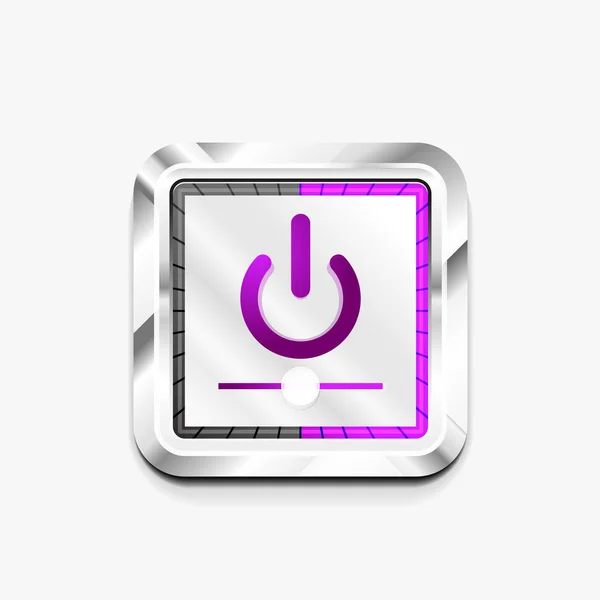 Logo de tecnología de botón de encendido, concepto de techno de arte digital, icono apagado — Vector de stock