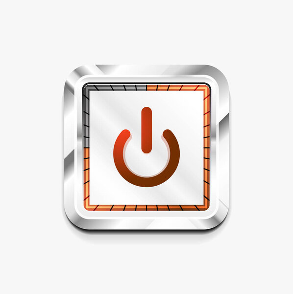 Логотип технологии кнопки питания, концепция цифрового искусства техно, на выкл.
