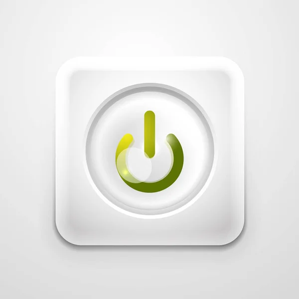 Logotipo da tecnologia do botão de energia, conceito techno arte digital, no ícone off — Vetor de Stock