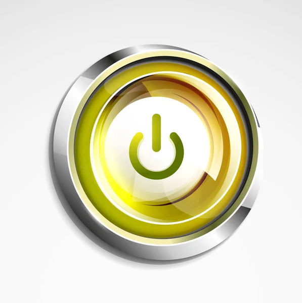 Logotipo da tecnologia do botão de energia, conceito techno arte digital, no ícone off —  Vetores de Stock