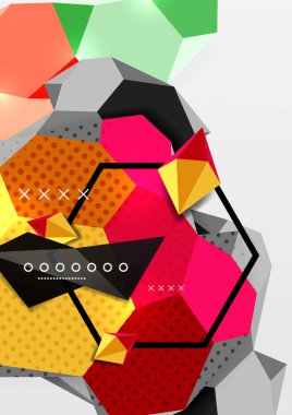 3D geometrik kompozisyon poster renk