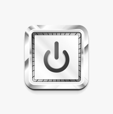 Teknoloji düğmesi, dijital sanat techno kavramı, simge güç