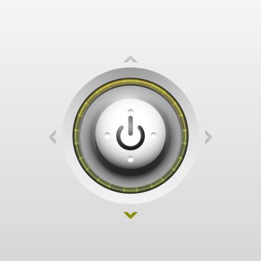 Teknoloji düğmesi, dijital sanat techno kavramı, simge güç