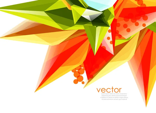 Cristales de vidrio de color sobre fondo blanco, composición abstracta geométrica con piedras preciosas de vidrio y copyspace, plantilla de fondo — Vector de stock