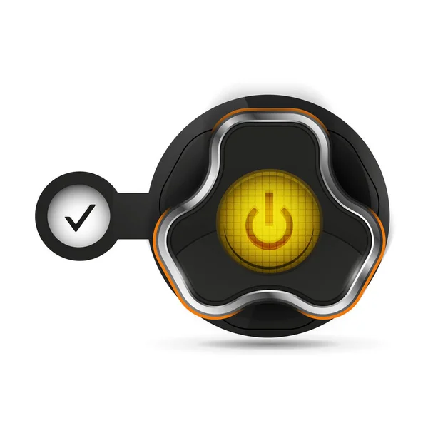 Techno futuristic start power button — Stock Vector