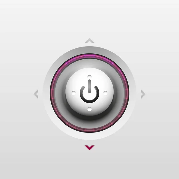 Logotipo da tecnologia do botão de energia, conceito techno arte digital, no ícone off — Vetor de Stock