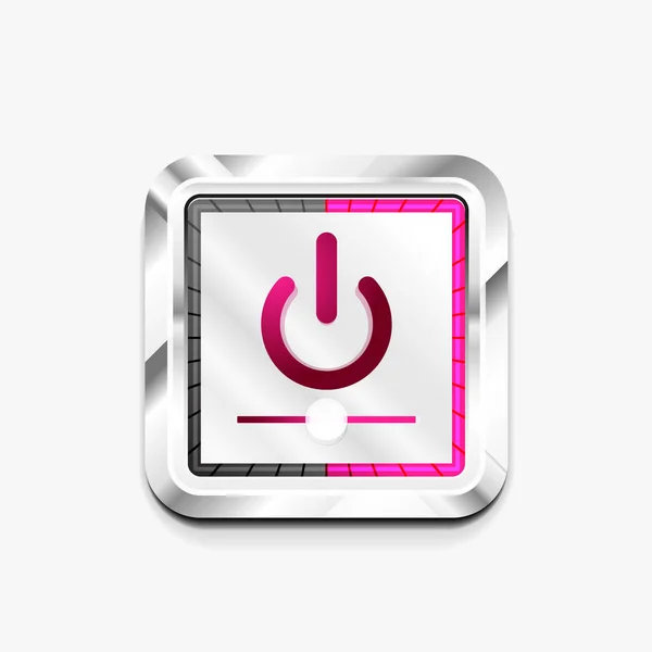 Power-Taste Technologie Logo, digitale Kunst Techno-Konzept, On-Off-Symbol — Stockvektor