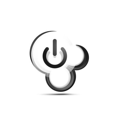 Cam Saydamlık efektini güç başlamak düğme, üzerinde simge, kullanıcı arabirimi ya da app simgesi tasarım vektör