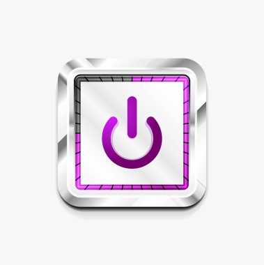 Teknoloji düğmesi, dijital sanat techno kavramı, simge güç