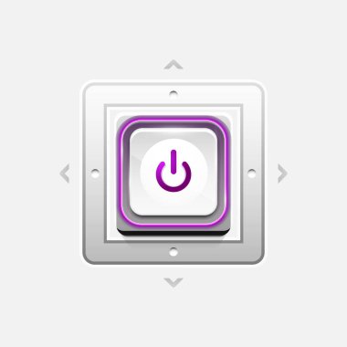 Teknoloji düğmesi, dijital sanat techno kavramı, simge güç