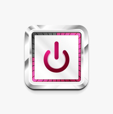 Teknoloji düğmesi, dijital sanat techno kavramı, simge güç