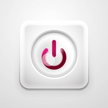 Teknoloji düğmesi, dijital sanat techno kavramı, simge güç