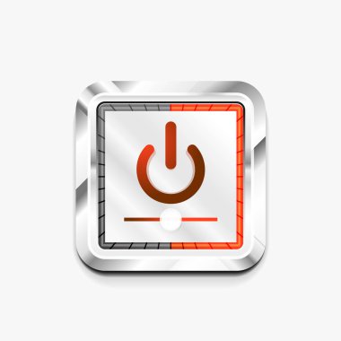 Teknoloji düğmesi, dijital sanat techno kavramı, simge güç