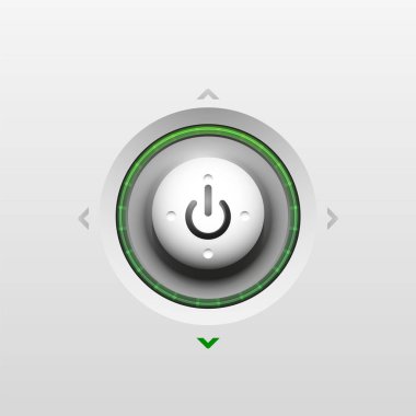 Teknoloji düğmesi, dijital sanat techno kavramı, simge güç