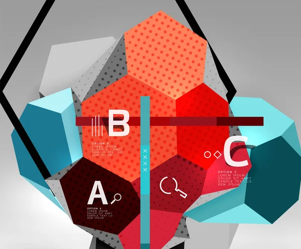 3d hexagon composição geométrica, geométrica digital abstrato fundo —  Vetores de Stock