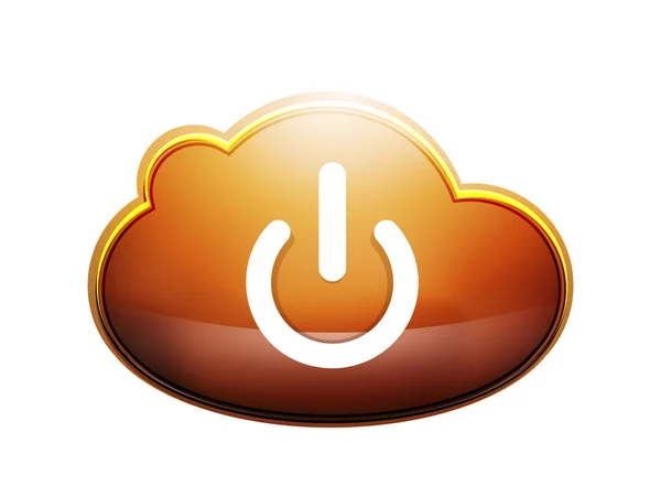 Avviare il pulsante di accensione nuvola, ui icona di design, on off simbolo — Vettoriale Stock