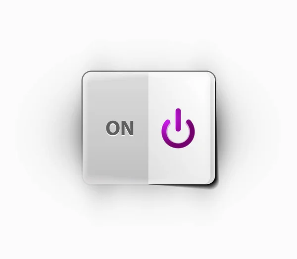 Logo teknologi tombol daya, konsep tekno seni digital, pada ikon mati - Stok Vektor