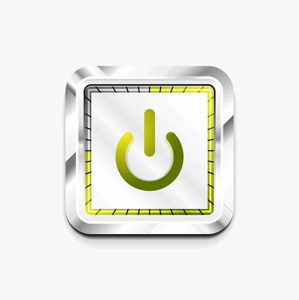 Logotipo da tecnologia do botão de energia, conceito techno arte digital, no ícone off —  Vetores de Stock