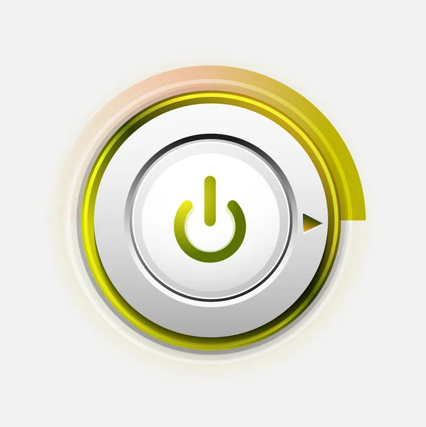 Logo della tecnologia del pulsante di accensione, concetto di tecnologia dell'arte digitale, icona on off — Vettoriale Stock