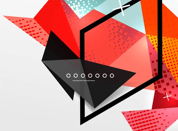 Vector kleur geometrische abstracte compositie, driehoekig en veelhoekige ontwerpelementen, digitale achtergrond — Stockvector