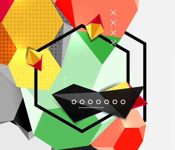 Färg 3d geometriska sammansättning affisch — Stock vektor