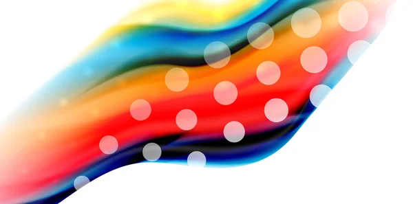 Vecteur coulant couleurs liqiud isolé sur fond abstrait blanc, vague — Image vectorielle