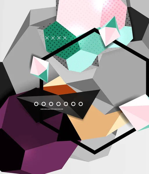 彩色3d 几何构图海报 — 图库矢量图片