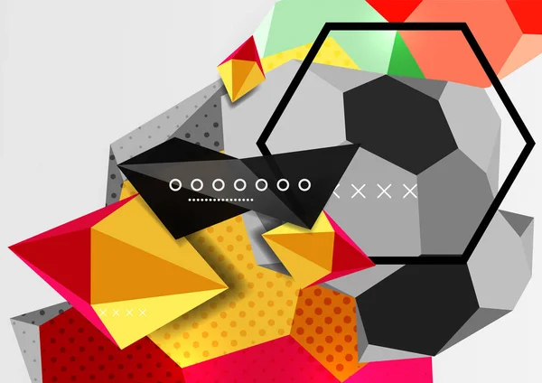色の 3 d の幾何学的構成のポスター — ストックベクタ