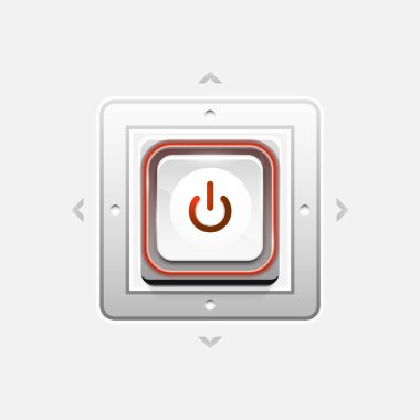 Teknoloji düğmesi, dijital sanat techno kavramı, simge güç