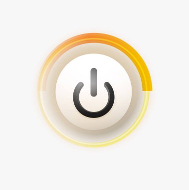 Teknoloji düğmesi, dijital sanat techno kavramı, simge güç