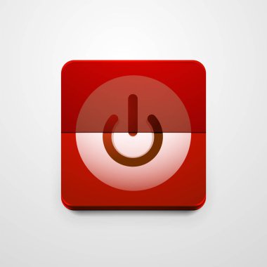 Teknoloji düğmesi, dijital sanat techno kavramı, simge güç