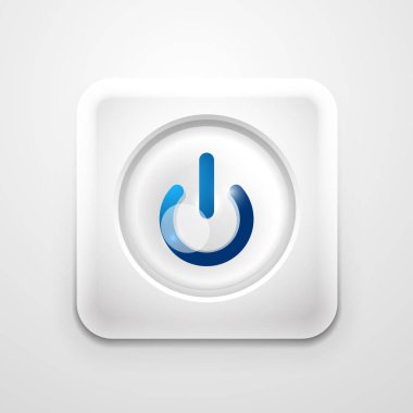 Teknoloji düğmesi, dijital sanat techno kavramı, simge güç