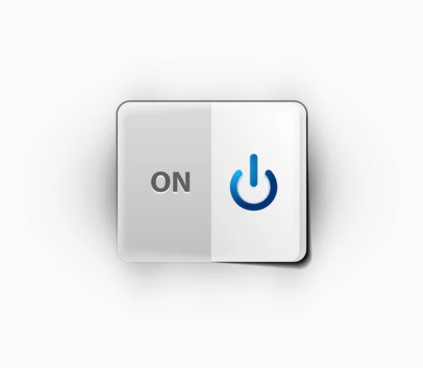 전원 버튼 기술 로고, 디지털 아트 테크노 개념에 아이콘 차단 — 스톡 벡터