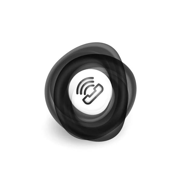 Botón de teléfono pasado de moda, icono de soporte de centro de llamadas — Vector de stock