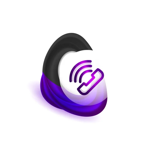 Bouton de téléphone à l'ancienne, icône de support du centre d'appels — Image vectorielle