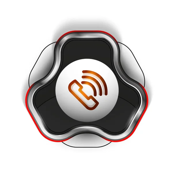 Botão de telefone antiquado, ícone de suporte do call center — Vetor de Stock