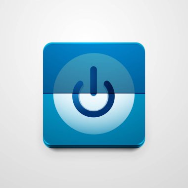 Teknoloji düğmesi, dijital sanat techno kavramı, simge güç