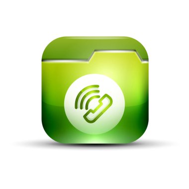 Telefon düğme, çağrı destek fikir, vektör çizim