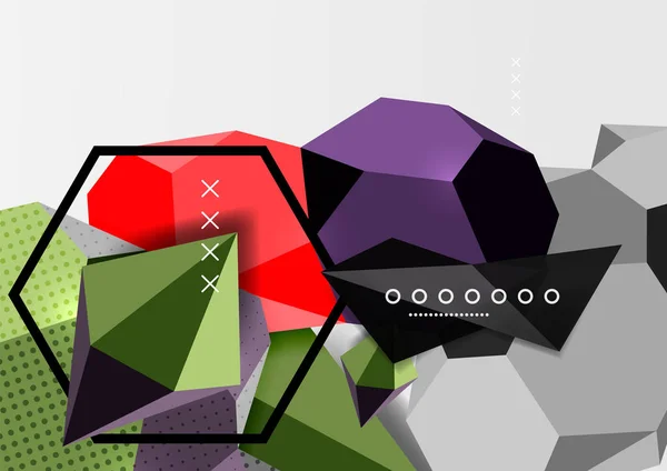 Couleur 3d affiche de composition géométrique — Image vectorielle