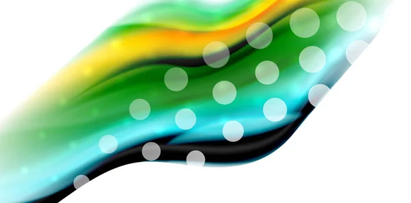 Vecteur coulant couleurs liqiud isolé sur fond abstrait blanc, vague — Image vectorielle
