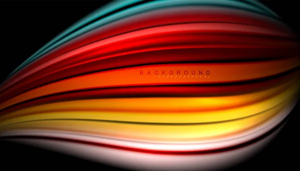 Garis-garis warna cair gelombang abstrak - Stok Vektor
