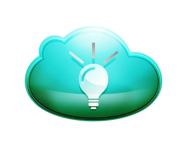 Light bulb, new idea concept web button — Stock Vector