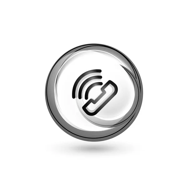 Régi vágású telefon gomb, call center support ikonon — Stock Vector