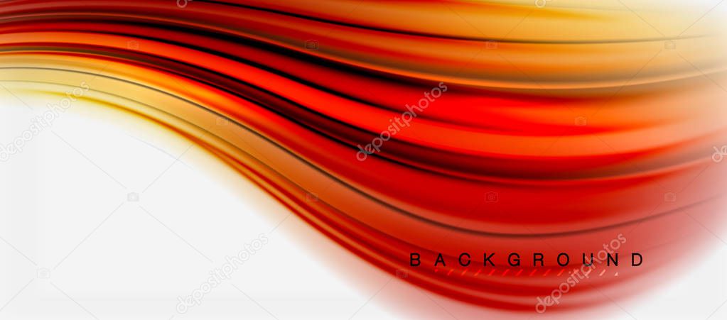 Blurred fluid colors background, abstract waves lines, vector illustration