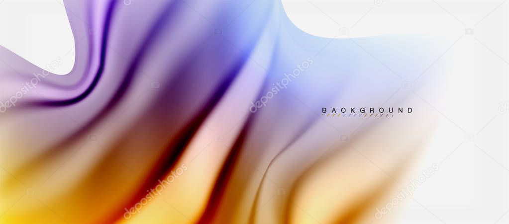 Blurred fluid colors background, abstract waves lines, vector illustration